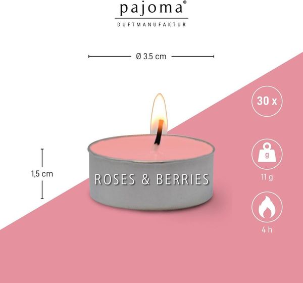 pajoma Duft-Teelichte Roses & Berries, 30 Stück — Ansicht 3
