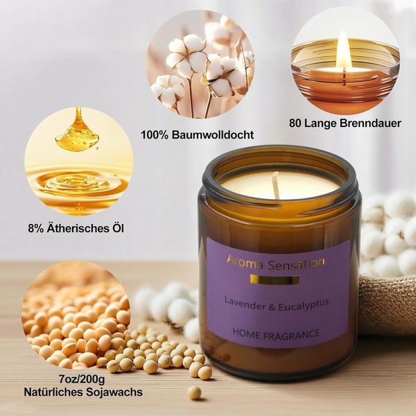WAVV Lavendel-Duftkerze im Glas, 200 g — Ansicht 3